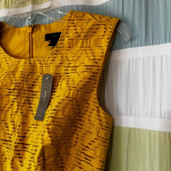 NWT J Crew Yellow Textured Eyelet Jacquard Dress Sz 00 - Picture 9 of 10